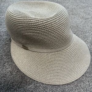Sun N' Sand Women's Brown Woven Black  Trimmed Brim UPF 50+ Protection Sun Hat